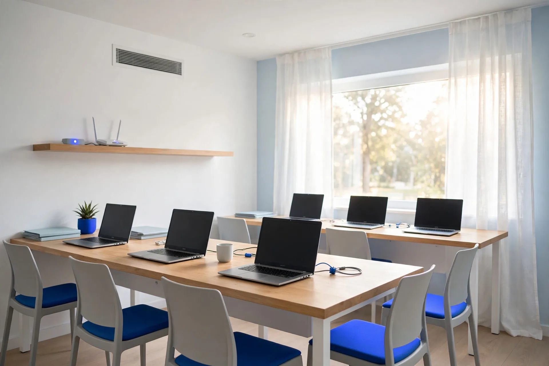 A bright small office