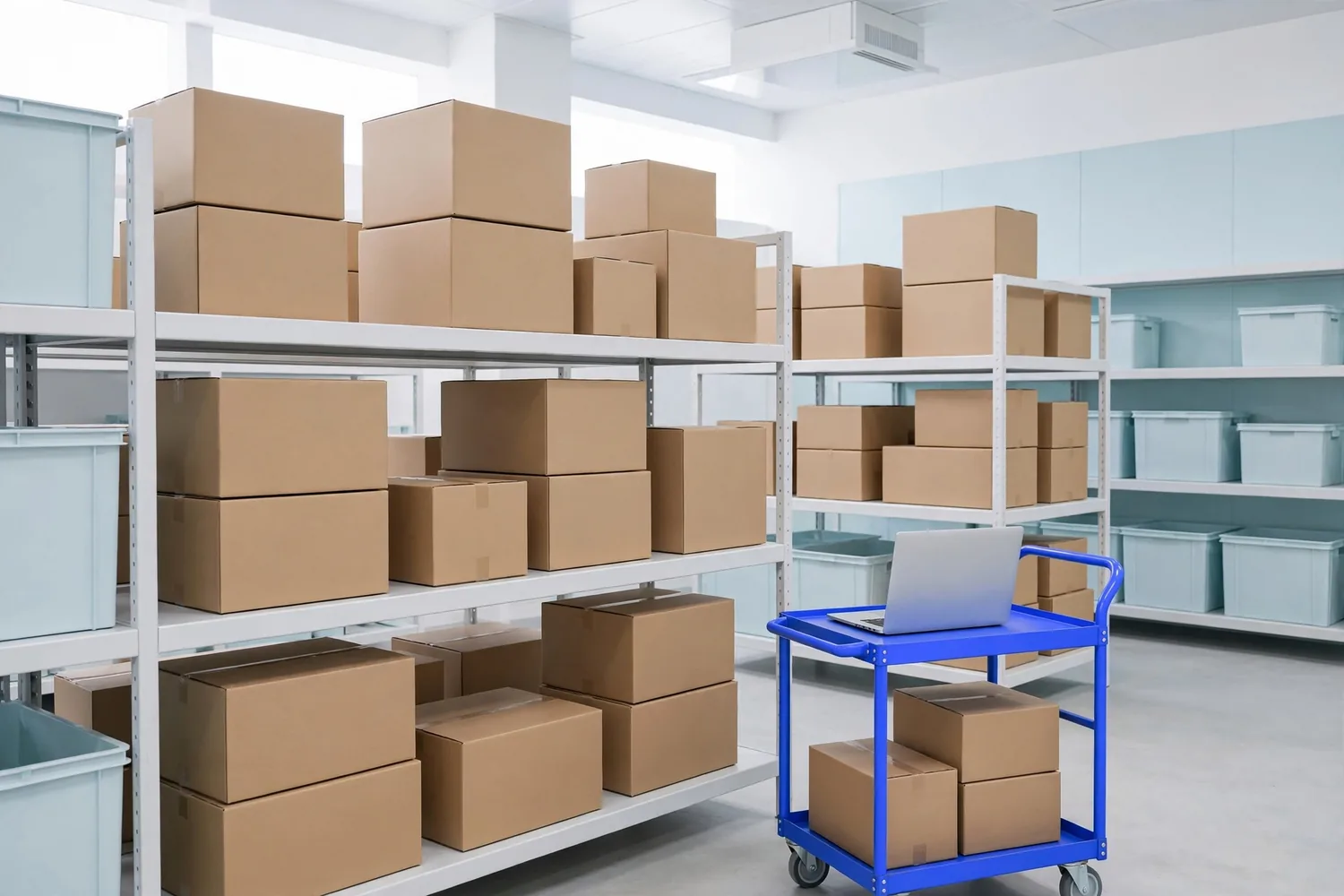 Warehouse shelves